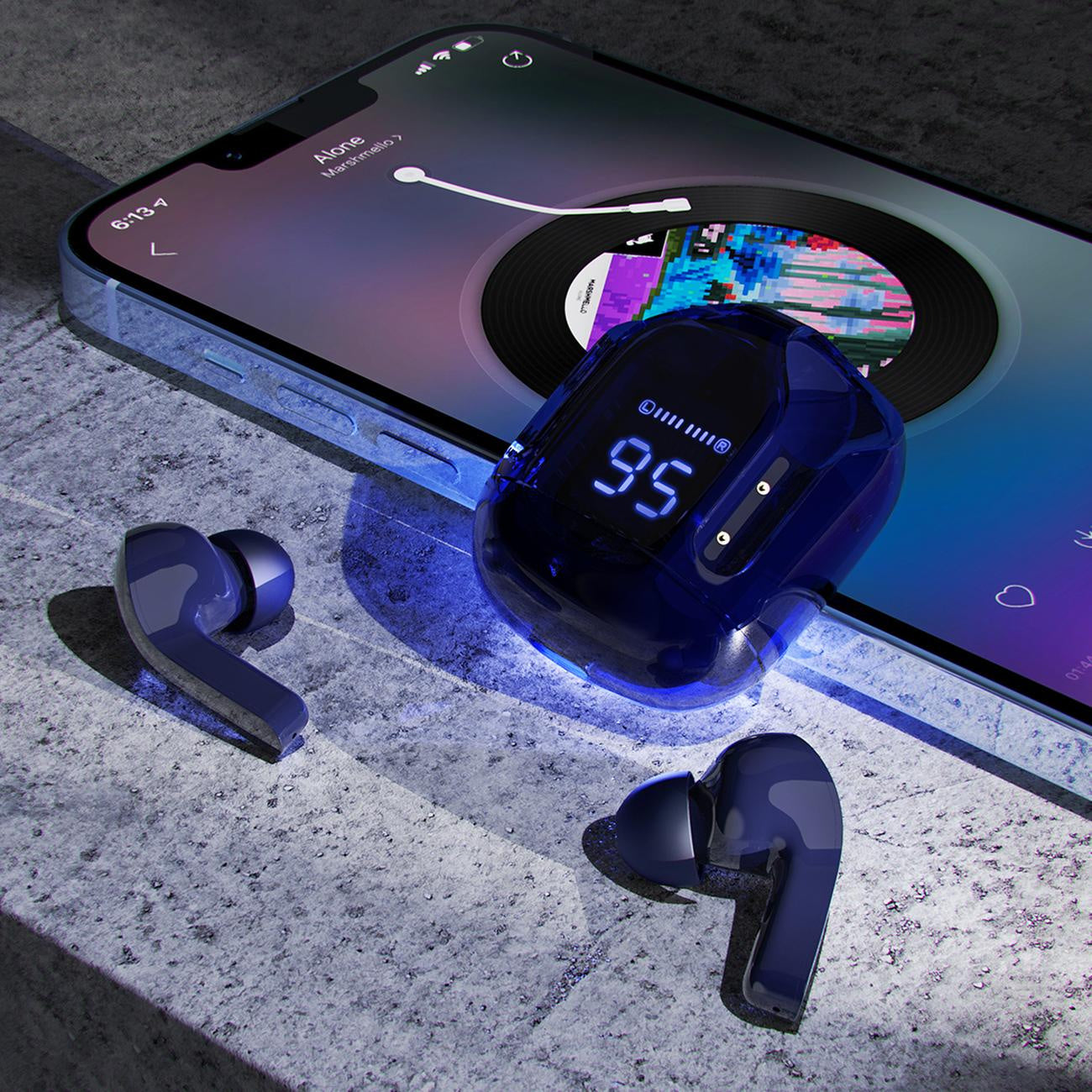 Handsfree Bluetooth Acefast T6, TWS, Marineblå