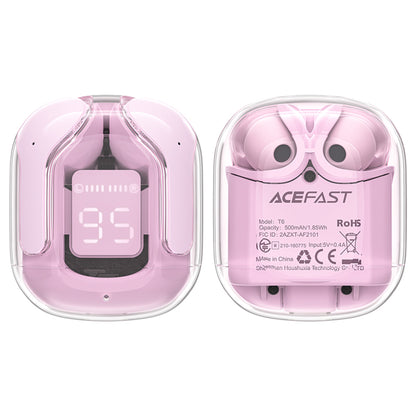 Handsfree Bluetooth Acefast T6, TWS, Rosa
