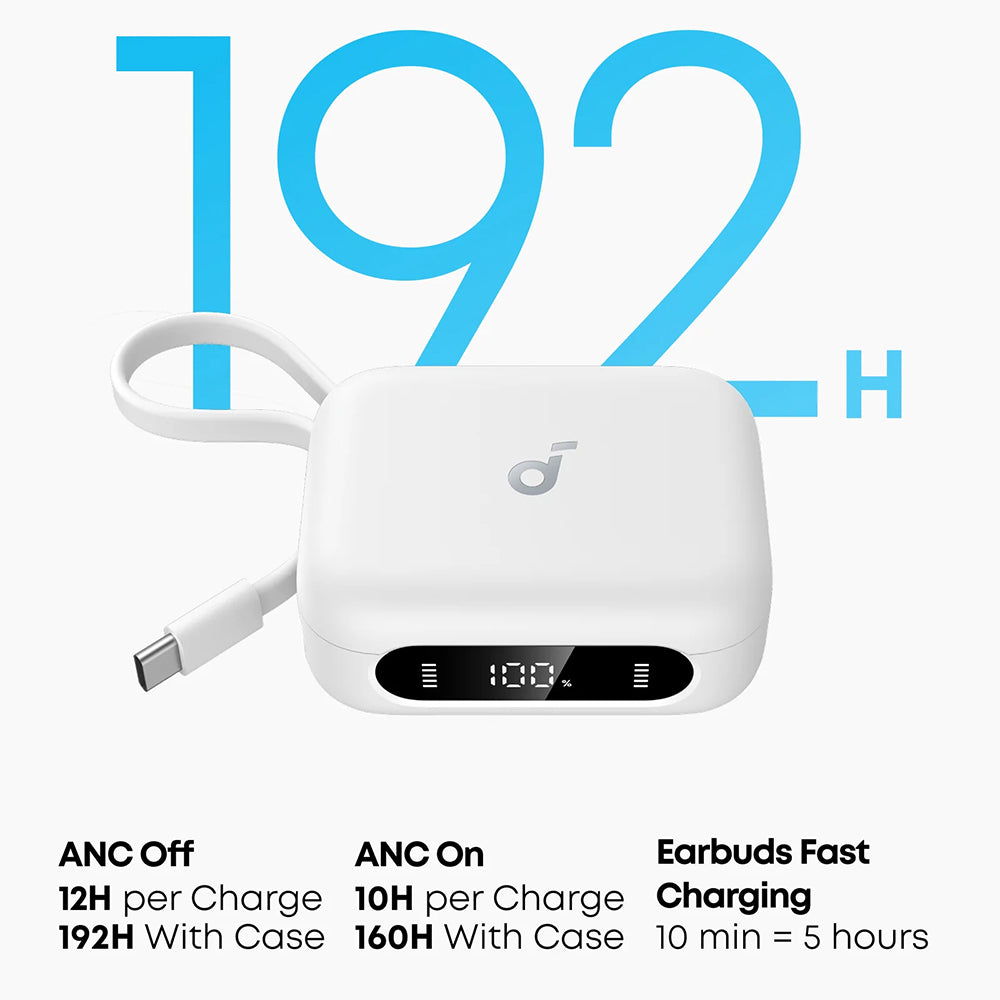 Handsfree Bluetooth Anker P41i, TWS, ANC, Hvit A3937G21