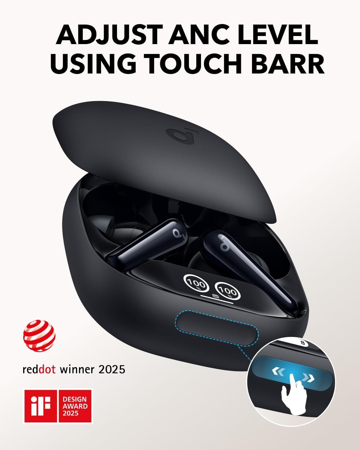 Bluetooth-håndfri Anker SoundCore Liberty 4 Pro, TWS, ANC, Svart A3954G11