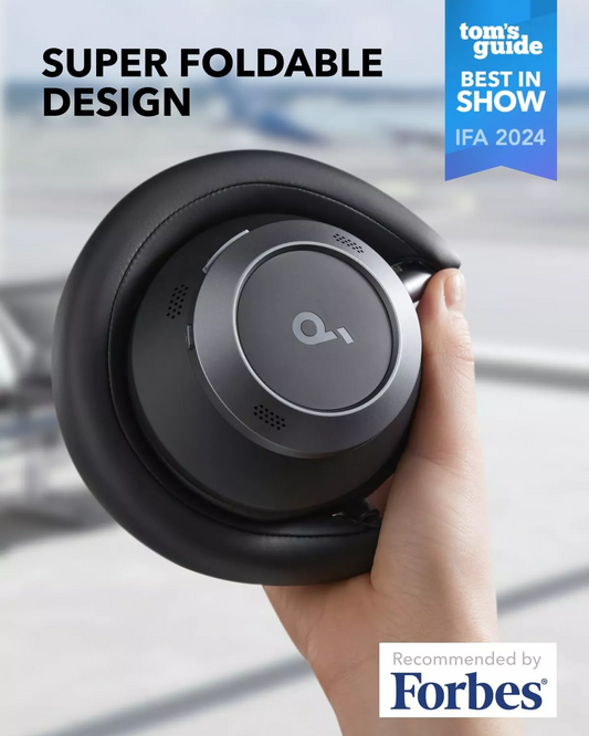 Handsfree Bluetooth Anker SoundCore Space One Pro, A2DP, ANC, Svart, Reseglet A3062G11