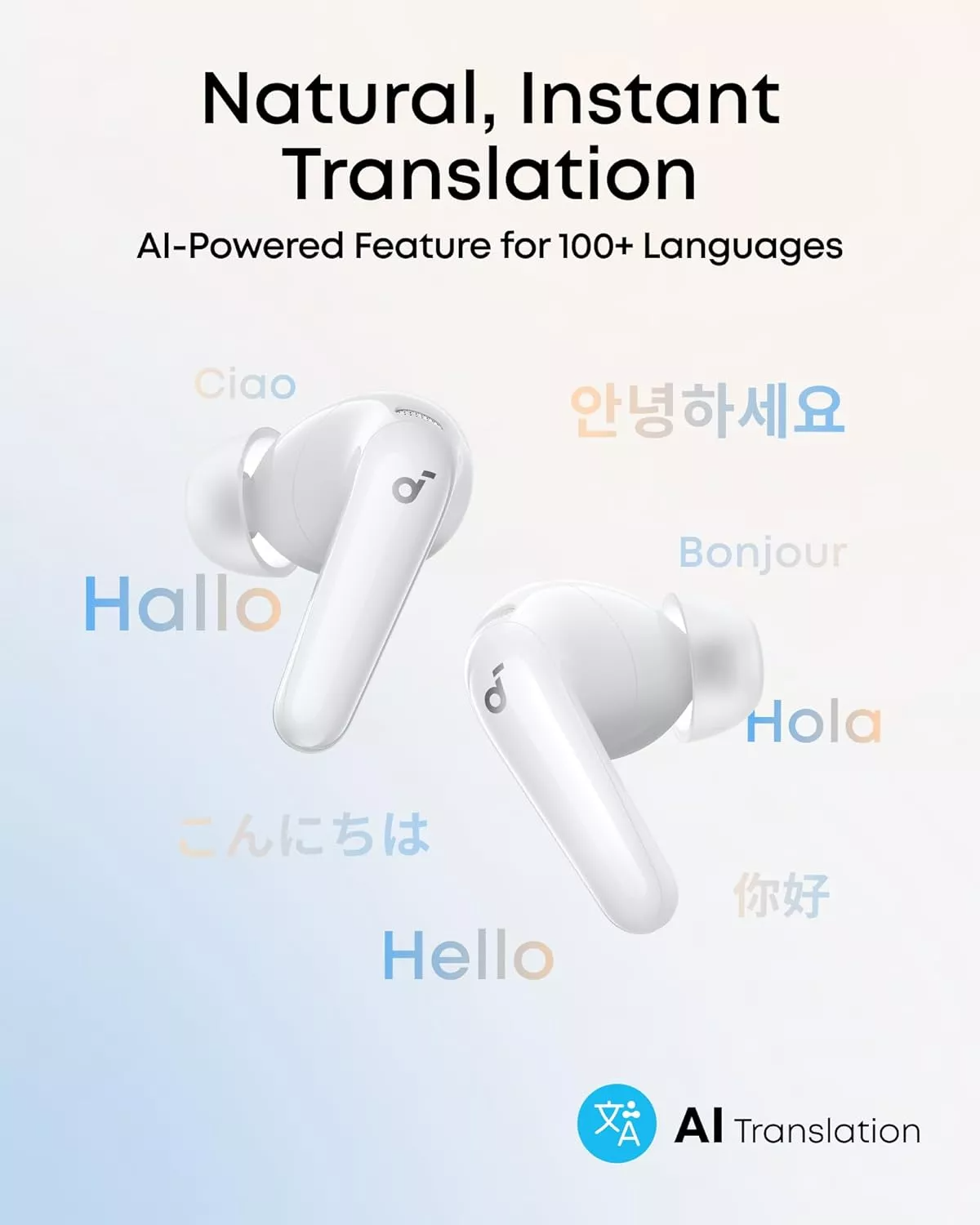 Handsfree Bluetooth Anker SoundCore R60i, TWS, ANC, Hvit D1202G21