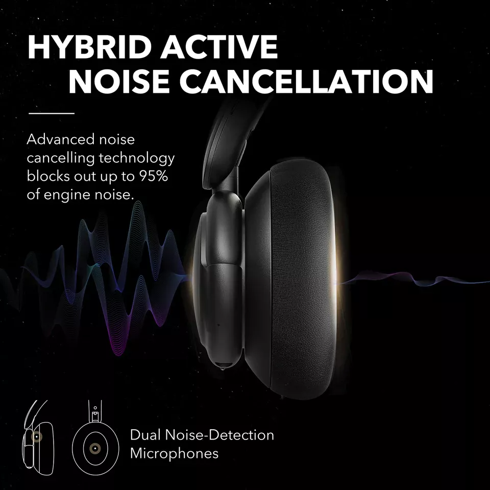 Handsfree Bluetooth Anker SoundCore Q30, A2DP, ANC, Svart A3028313