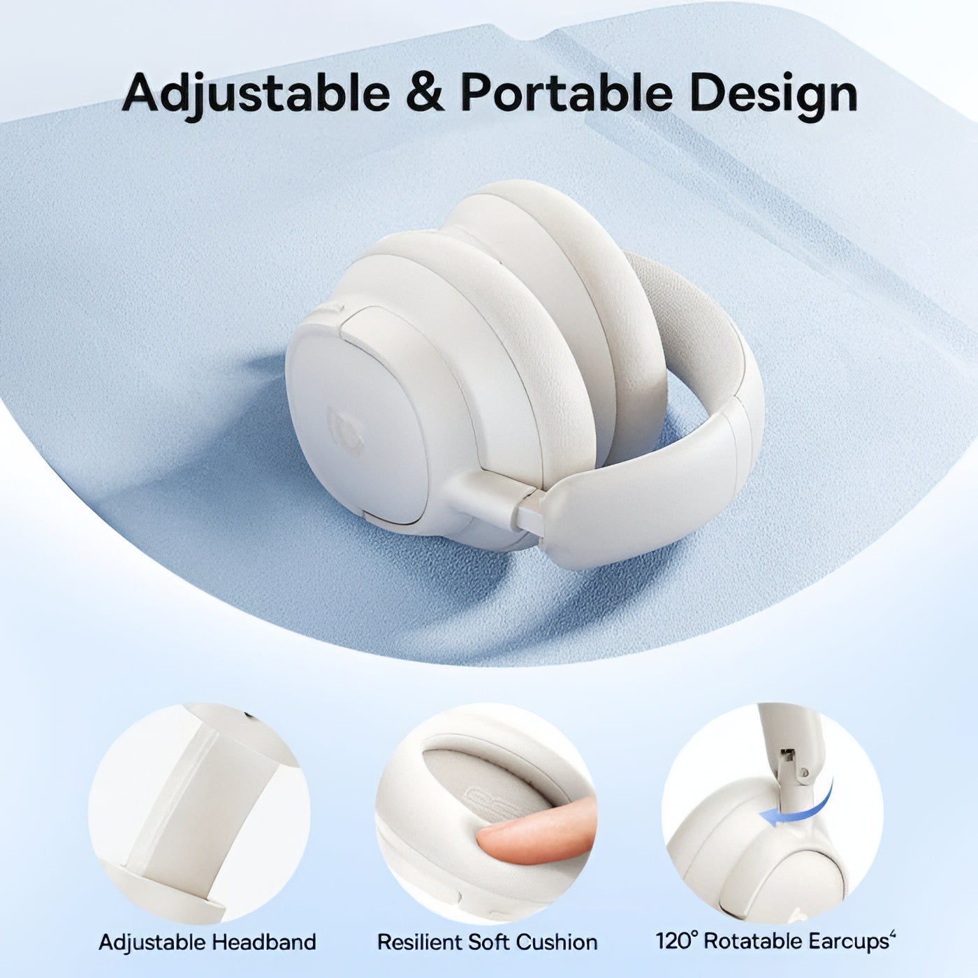 Handsfree Bluetooth Baseus Bass BH1 NC, MultiPoint, A2DP, ANC, Hvit A0203702