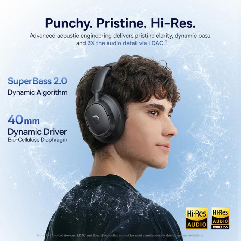 Handsfree Bluetooth Baseus Bass BH1 NC, MultiPoint, A2DP, ANC, Svart A0203703