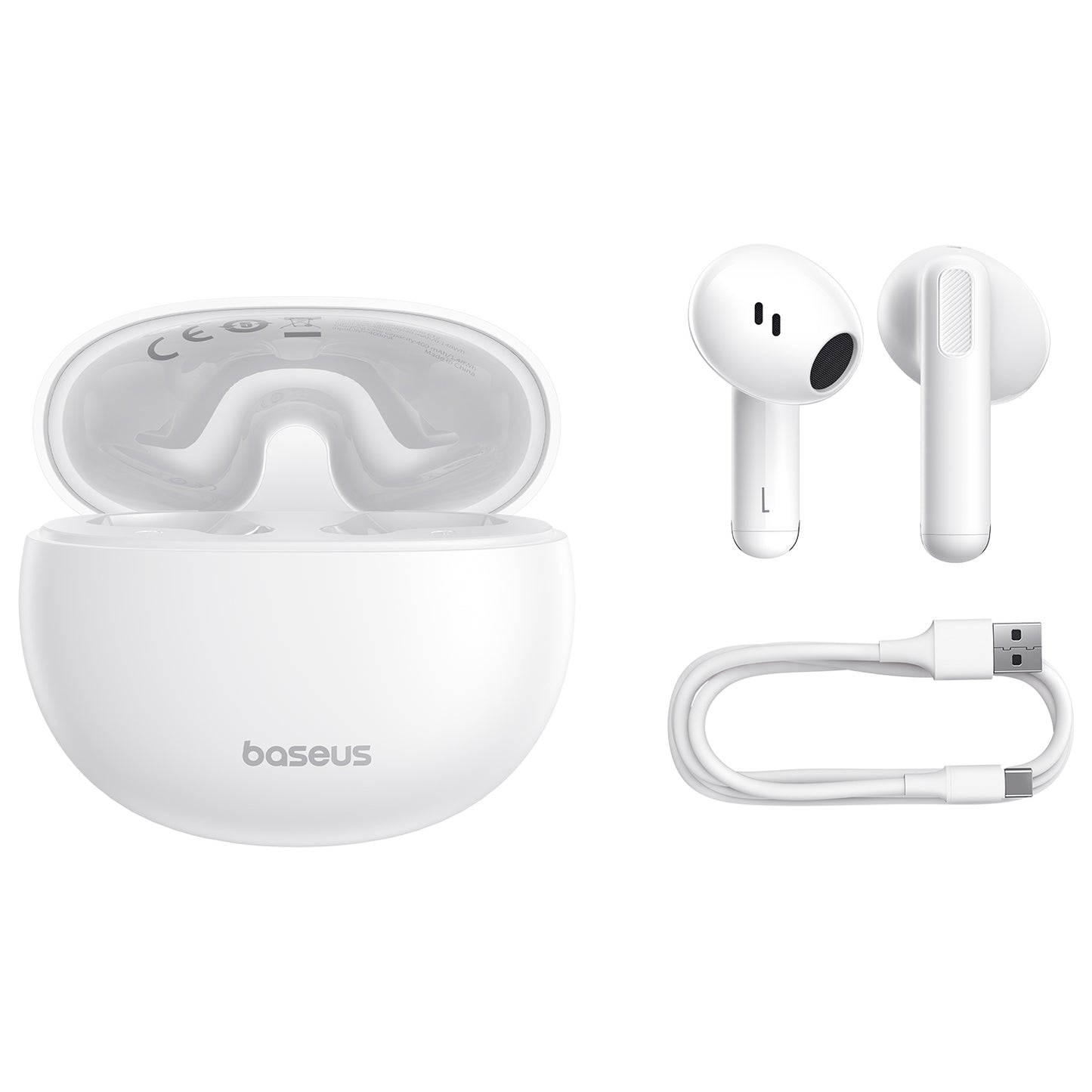Håndfri Bluetooth Bluetooth Baseus Bowie E12, TWS, Hvit A00059801216-Z1 
