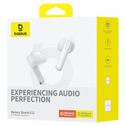 Håndfri Bluetooth Bluetooth Baseus Bowie E12, TWS, Hvit A00059801216-Z1 