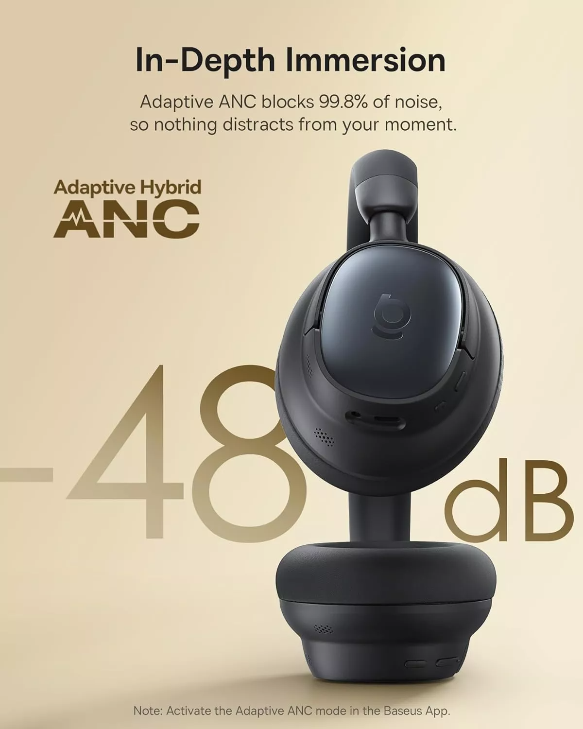 Handsfree Bluetooth Baseus Bowie Bass MH1, MultiPoint, A2DP, ANC, Svart A0203902