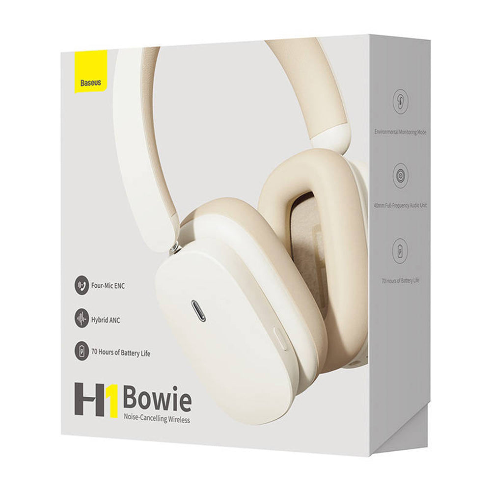 Handsfree Bluetooth Baseus Bowie H1, A2DP, ANC, Krem NGTW230202