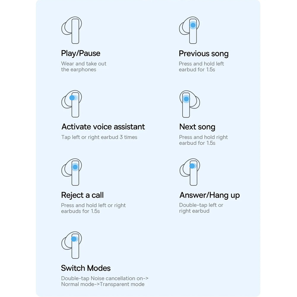 Handsfree Bluetooth Baseus Bowie M2, TWS, Hvit A00024000221-Z1