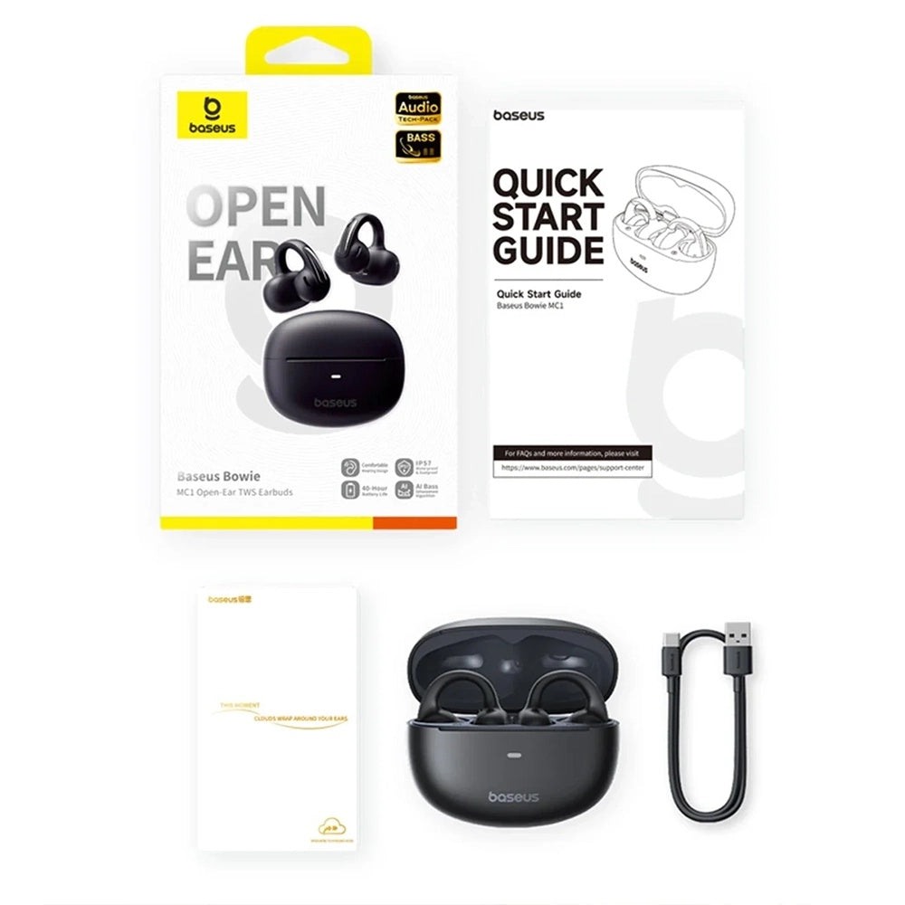Handsfree Bluetooth Baseus Bowie MC1, TWS, Svart A00083501126-00