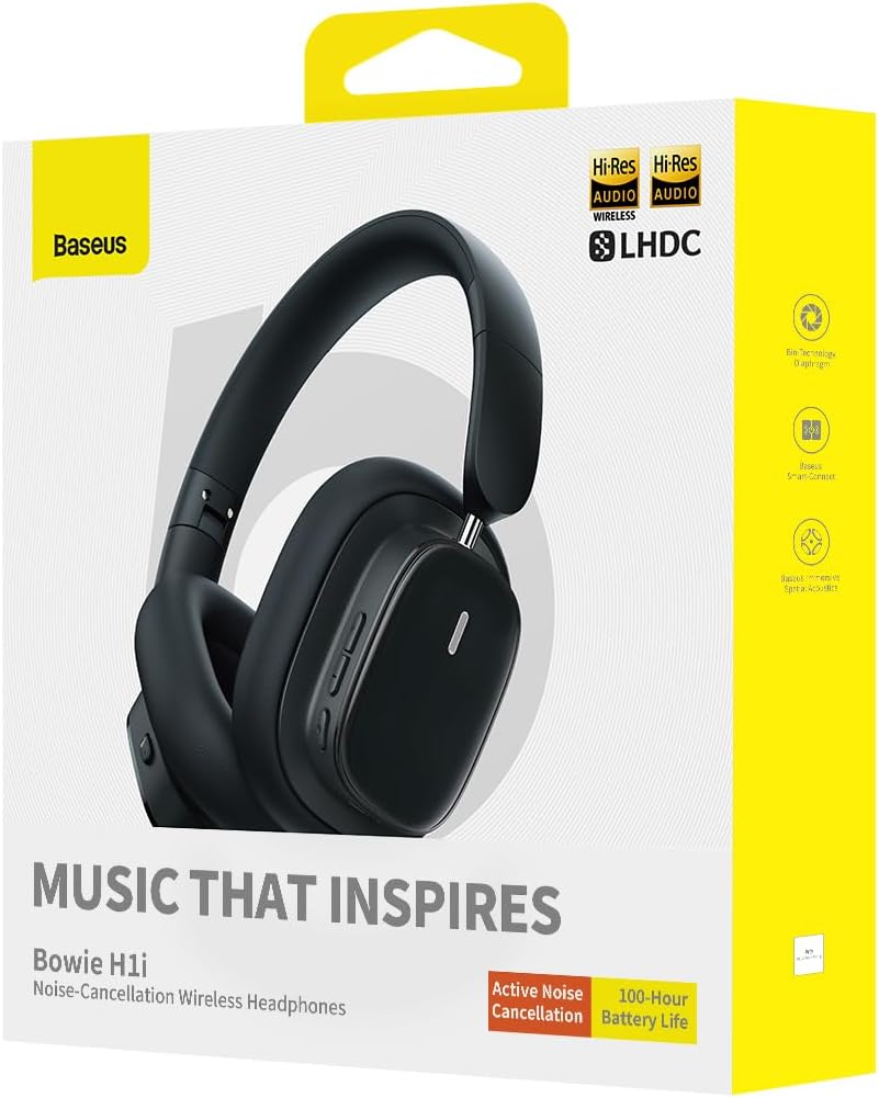 Handsfree Bluetooth Baseus H1i, A2DP, ANC, Svart A00050402113-00