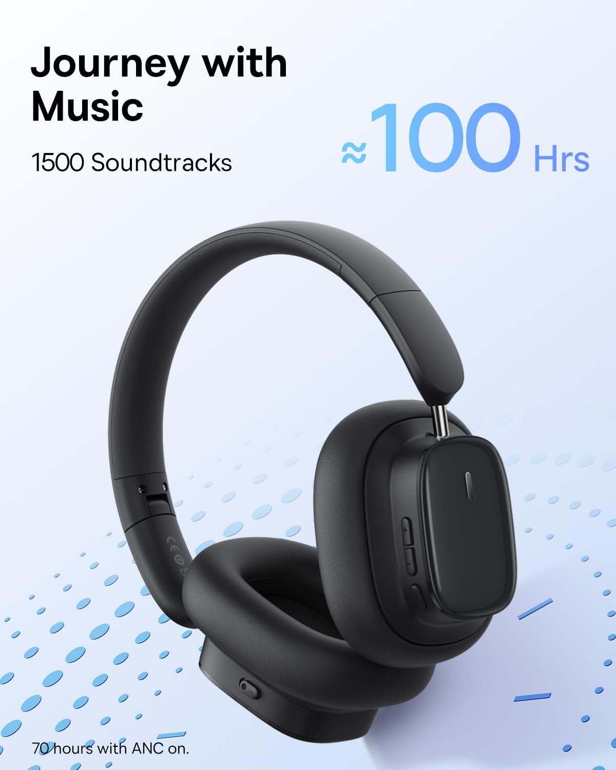 Handsfree Bluetooth Baseus H1i, A2DP, ANC, Svart A00050402113-00