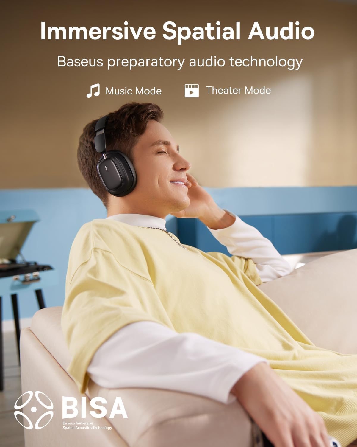 Handsfree Bluetooth Baseus H1i, A2DP, ANC, Svart A00050402113-00