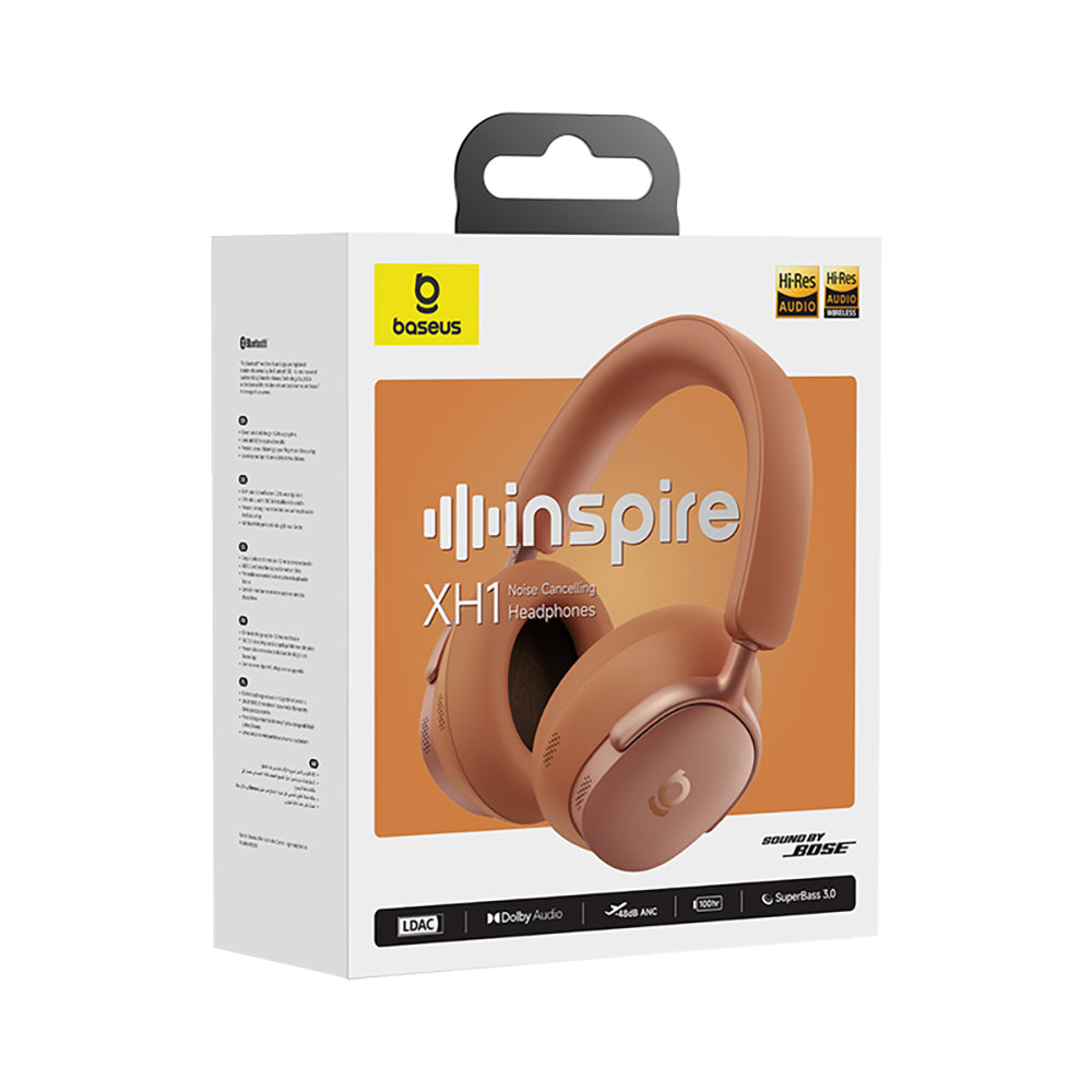 Handsfree Bluetooth Baseus Inspire XH1 Sound by Bose, A2DP, ANC, Koralloransje A0203600