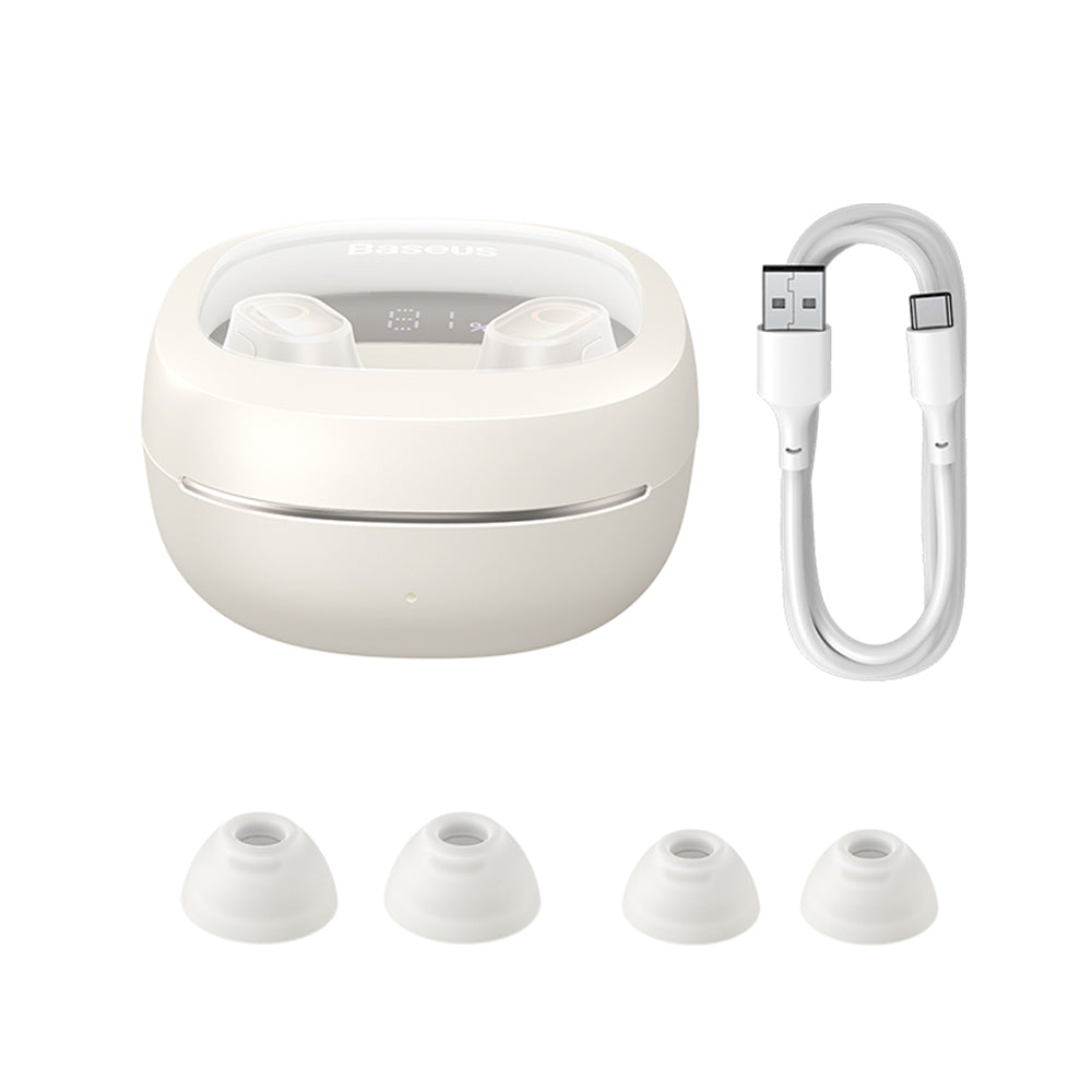 Handsfree Bluetooth Baseus WM02+, TWS, Hvit NGTW370302