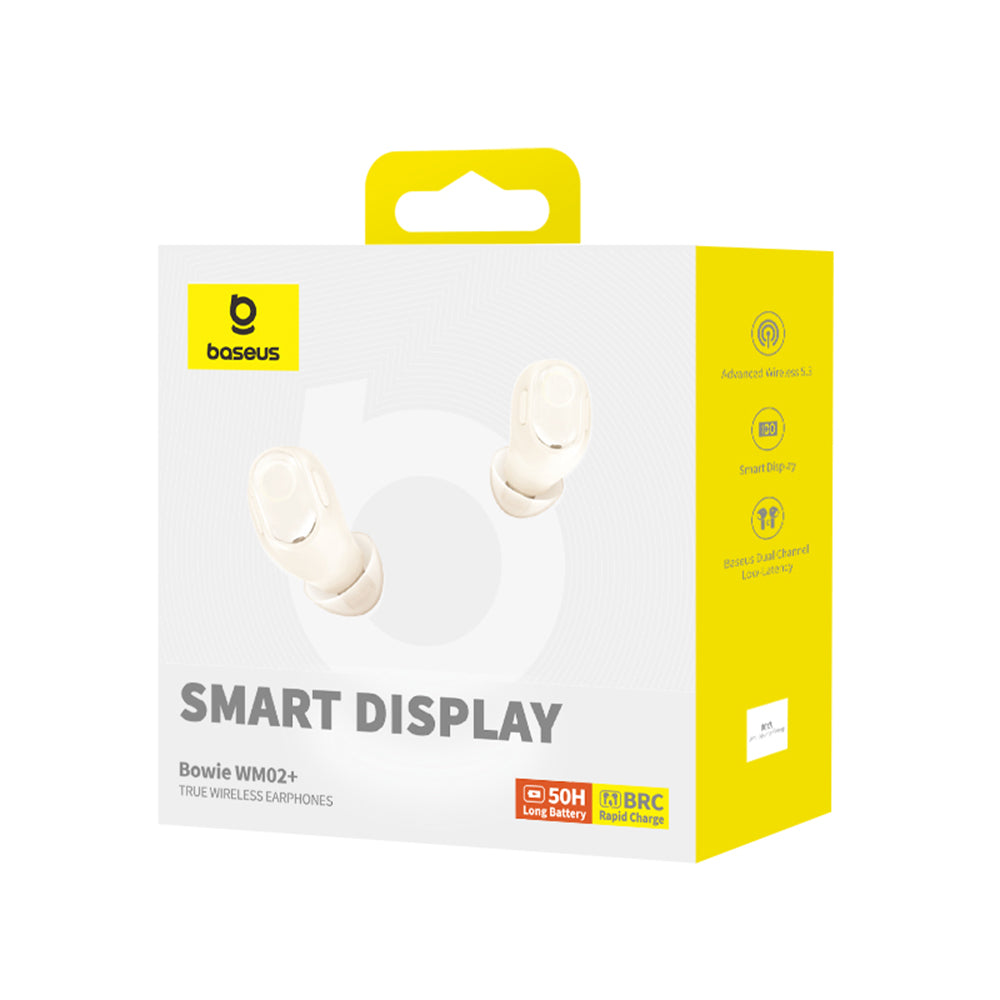 Handsfree Bluetooth Baseus WM02+, TWS, Hvit NGTW370302