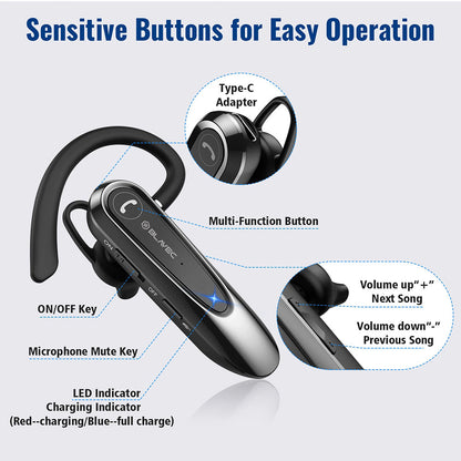 Handsfree Bluetooth Blavec Adventure 5, MultiPoint, A2DP, Svart BHAD5-B