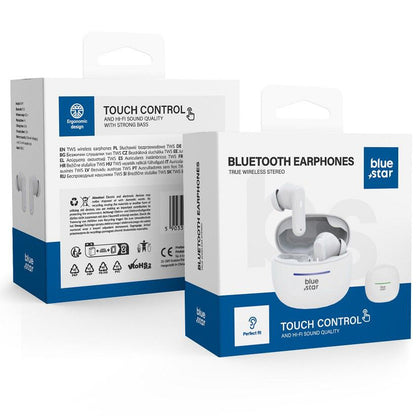 Handsfree Bluetooth Blue Star BK44, TWS, Hvit