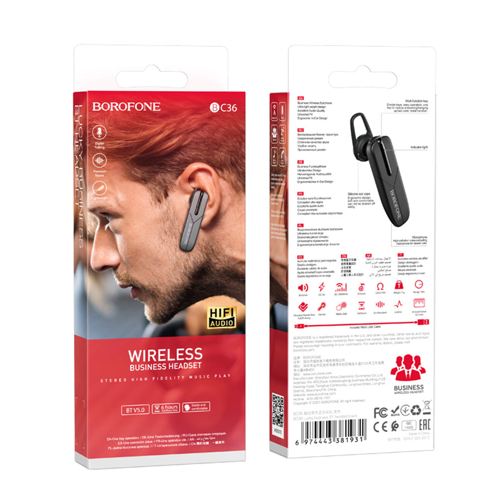 Håndfrie Bluetooth-hodetelefoner BC36 Lucky, A2DP, svart