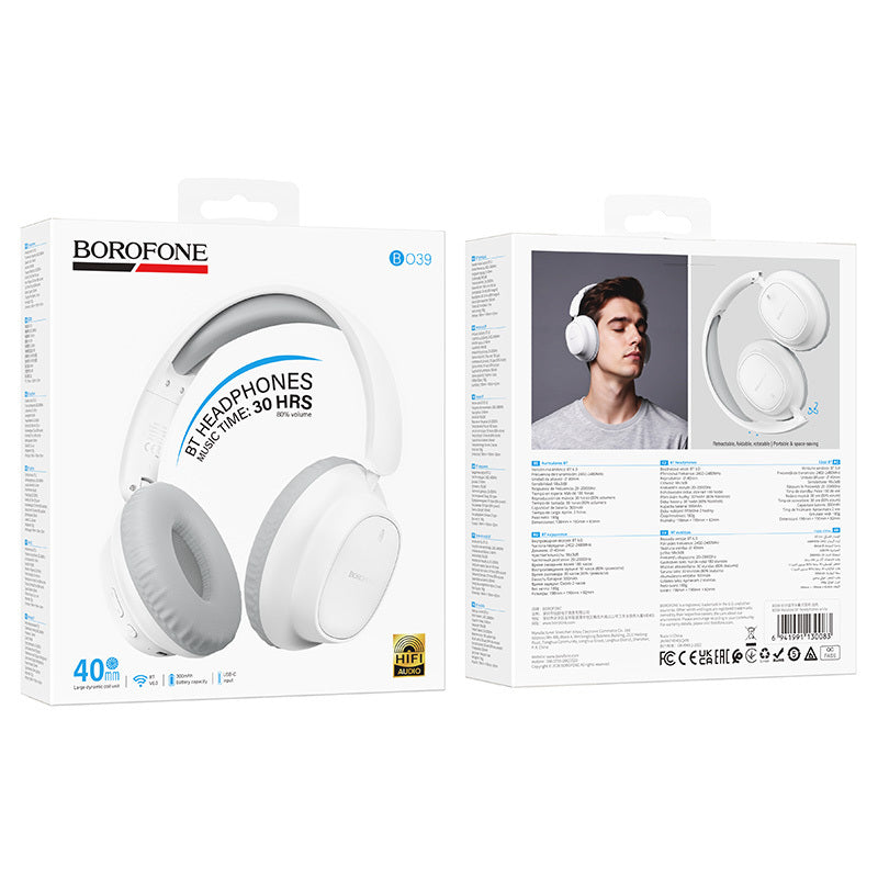 Borofone BO39 Melotide Bluetooth-håndfri, A2DP, hvit