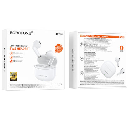 Handsfree Bluetooth Borofone BW88 Deep Rhyme, TWS, Hvit
