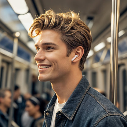 Handsfree Bluetooth Borofone FQ7 Treasure, TWS, ANC, MultiPoint, Hvit