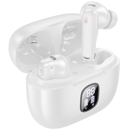 Handsfree Bluetooth Borofone FQ7 Treasure, TWS, ANC, MultiPoint, Hvit