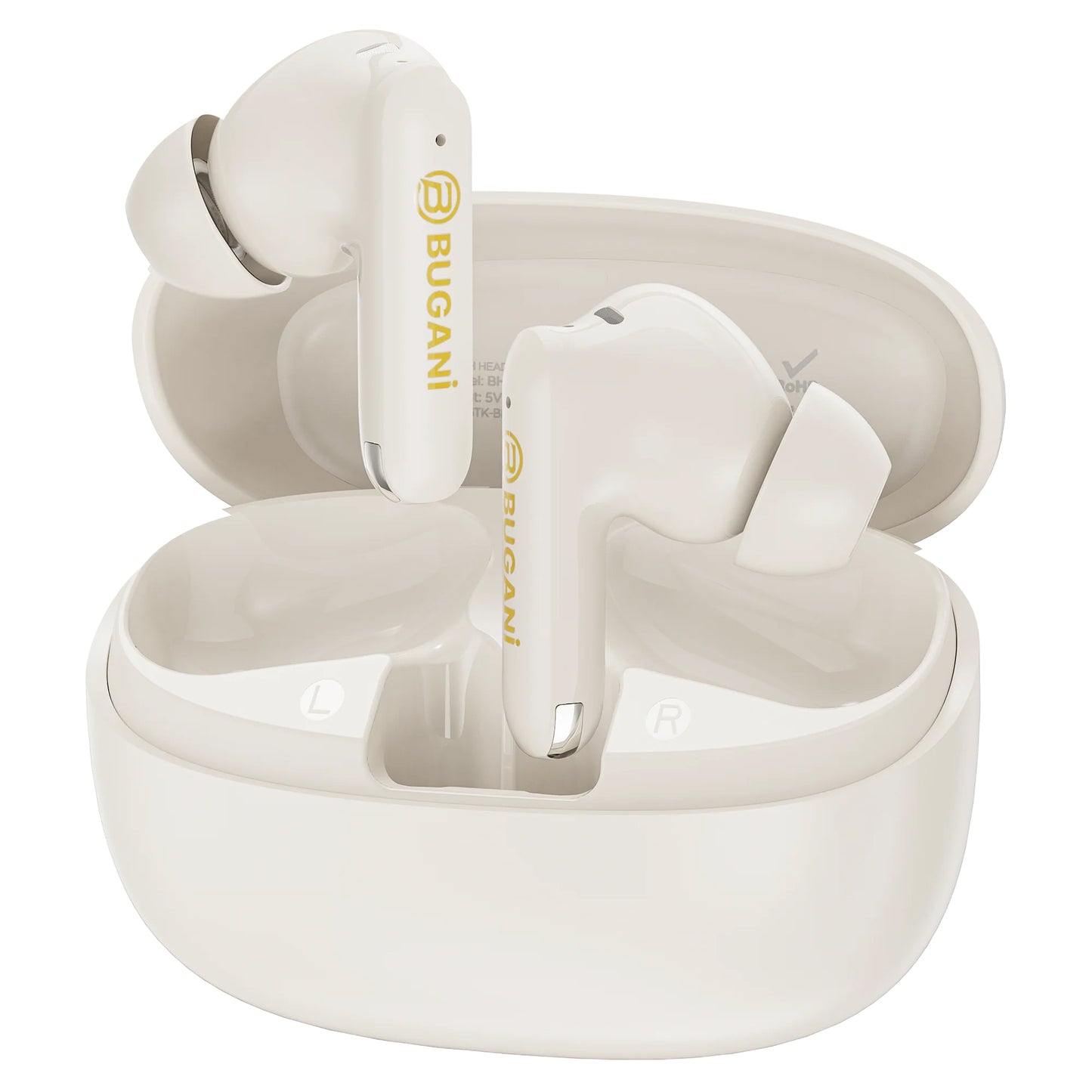 Handsfree Bluetooth Bugani Freebuds B20, TWS, ANC, Lys krem
