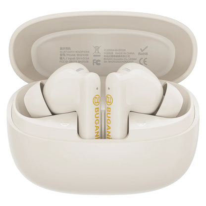 Handsfree Bluetooth Bugani Freebuds B20, TWS, ANC, Lys krem