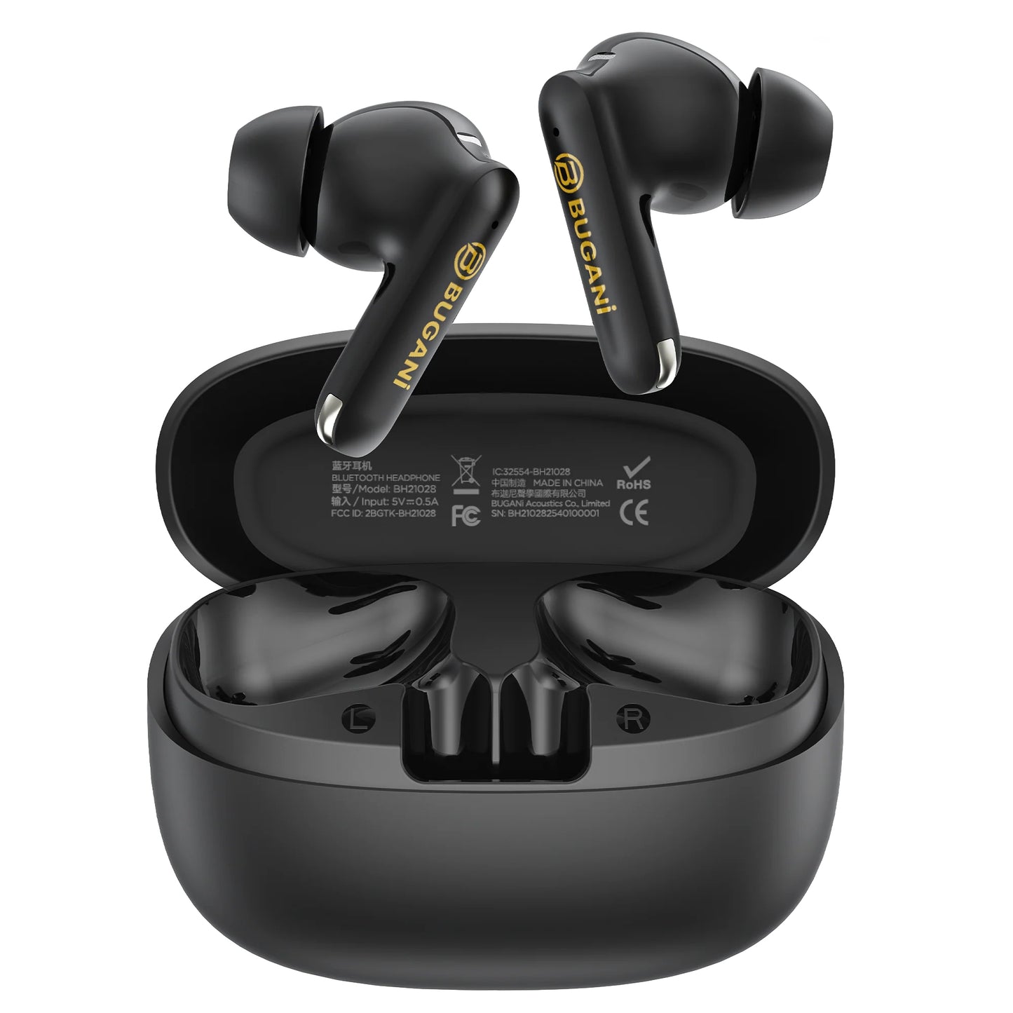 Bluetooth-håndfri Bugani Freebuds B20, TWS, ANC, svart