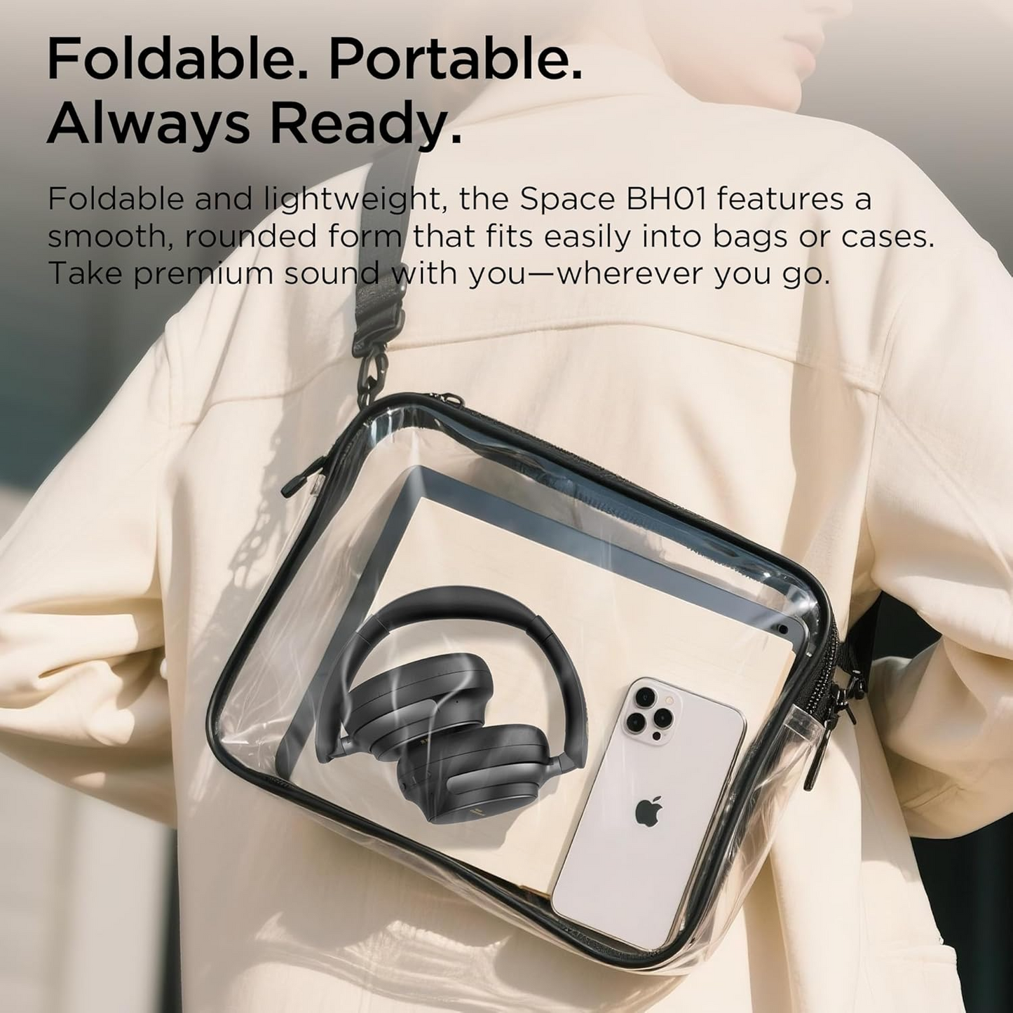 Bluetooth-håndfri Bugani Space BH01, MultiPoint, A2DP, ANC, Svart