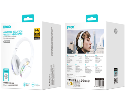 Bluetooth-håndfri BWOO BO-BW587, A2DP, ANC, Hvit