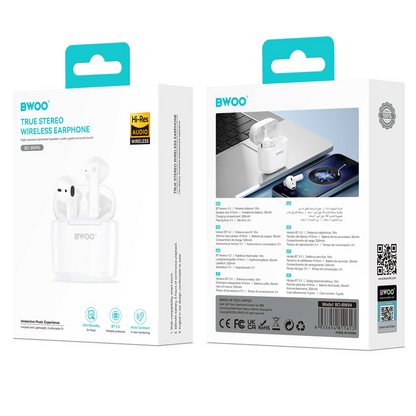 Bluetooth-håndfri BWOO BW94, TWS, hvit