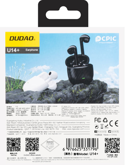 Handsfree Bluetooth Dudao U14+, TWS, Svart
