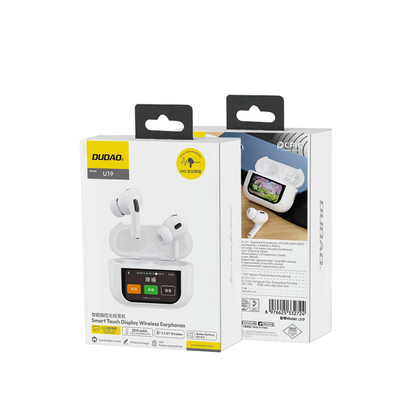 Handsfree Bluetooth Dudao U19 Display, TWS, Hvit, Reseglet