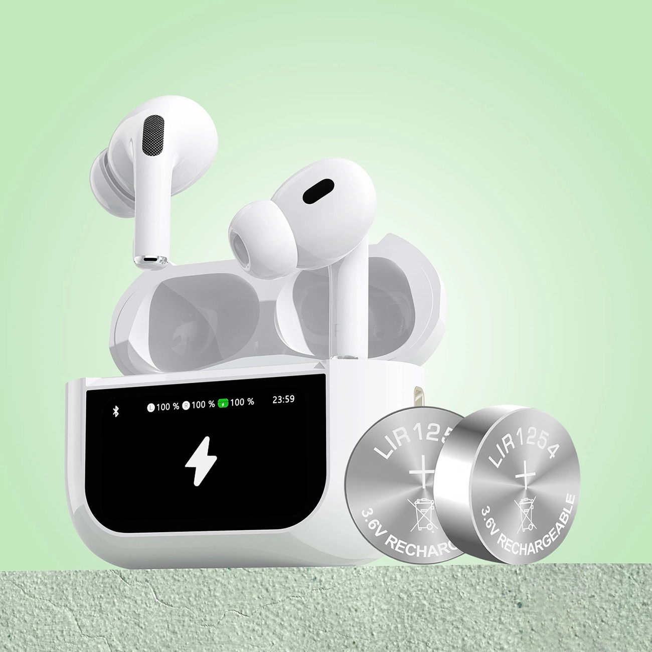 Handsfree Bluetooth Dudao U19 Display, TWS, Hvit, Reseglet