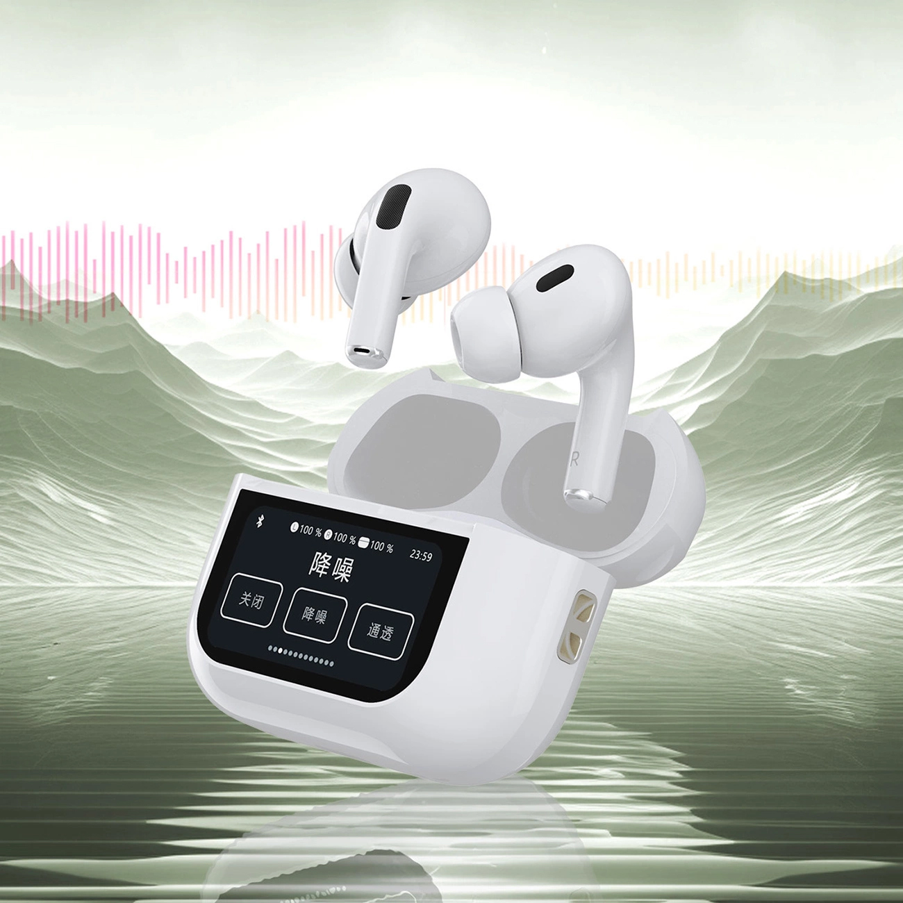 Handsfree Bluetooth Dudao U19 Display, TWS, Hvit, Reseglet
