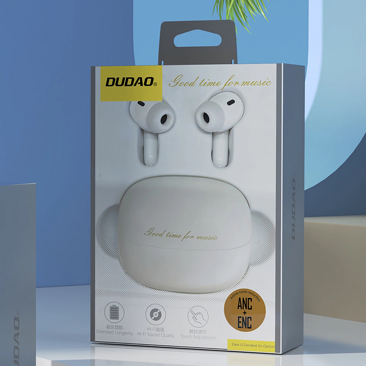 Bluetooth-håndfri Dudao U21, TWS, ANC, Hvit