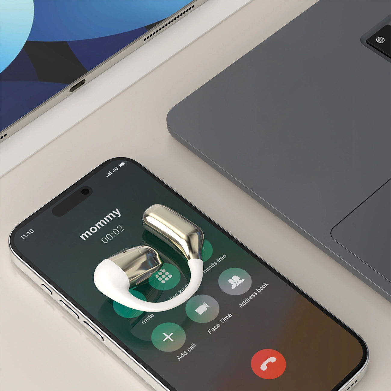 Handsfree Bluetooth Dudao U4Pro, A2DP, Gylden Beige