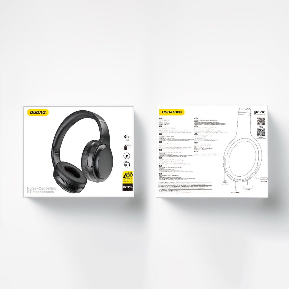 Bluetooth-håndfri Dudao X22Pro, A2DP, ANC, svart