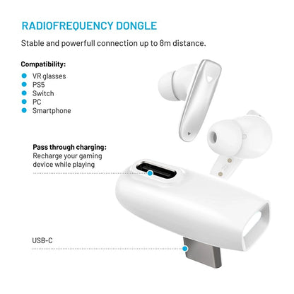 Handsfree Bluetooth Fixed Pods, TWS, Hvit