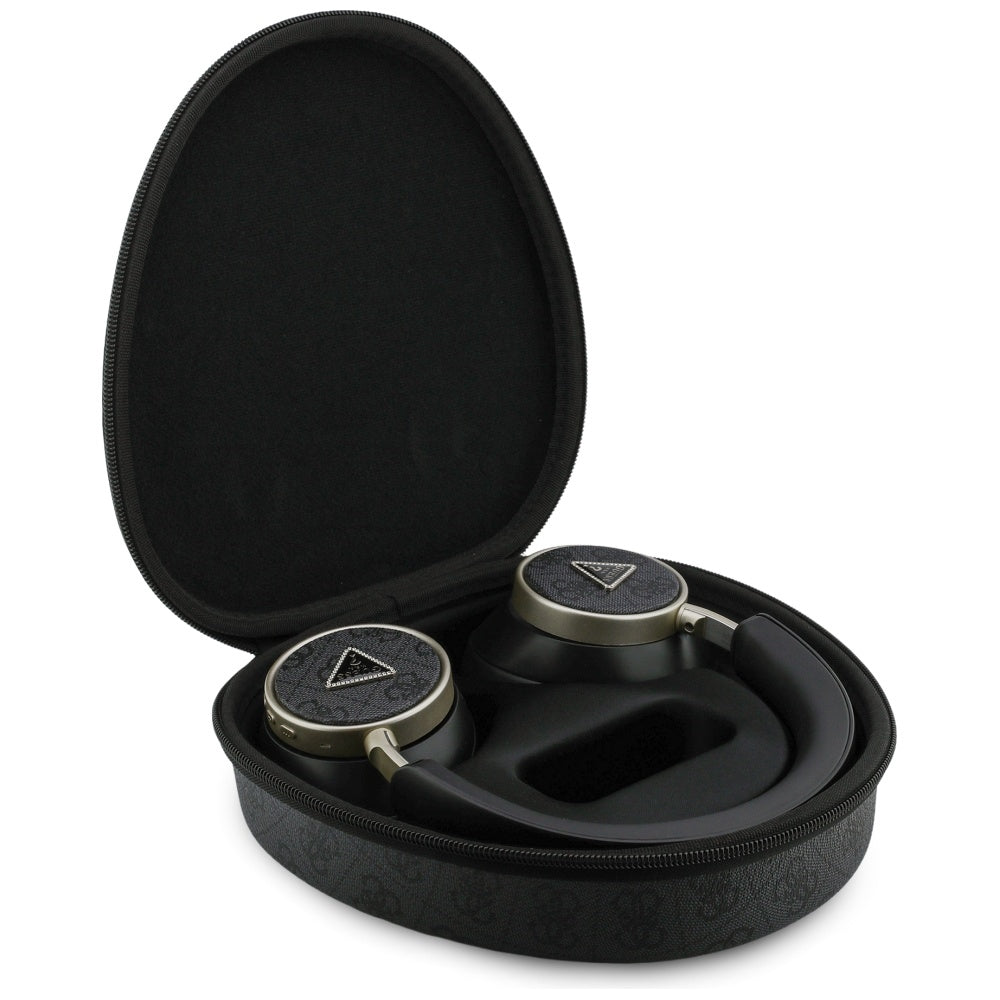 Handsfree Bluetooth Guess 4G Gold Triangle Logo, A2DP, Svart