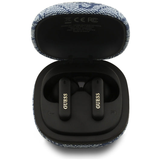 Handsfree Bluetooth Guess 4G Classic Metal Logo, TWS, Blå