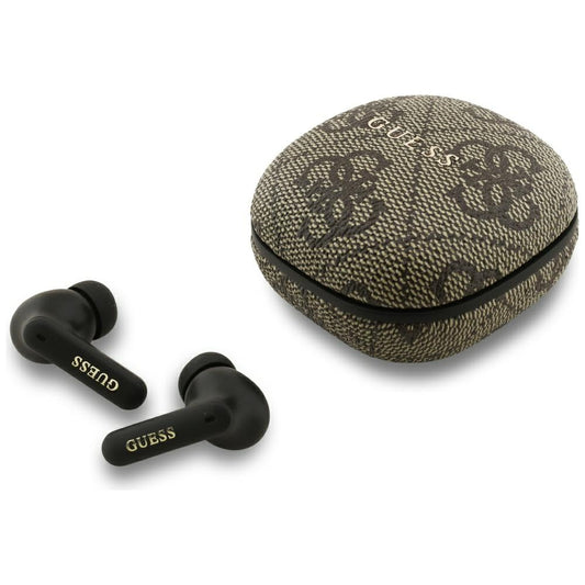 Handsfree Bluetooth Guess 4G Classic Metal Logo, TWS, Brun