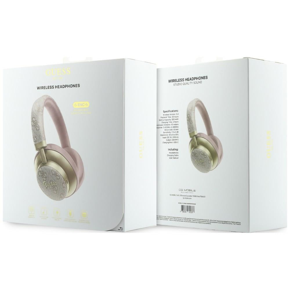 Handsfree Bluetooth Guess 4G Gold Script Metal, A2DP, Rosa