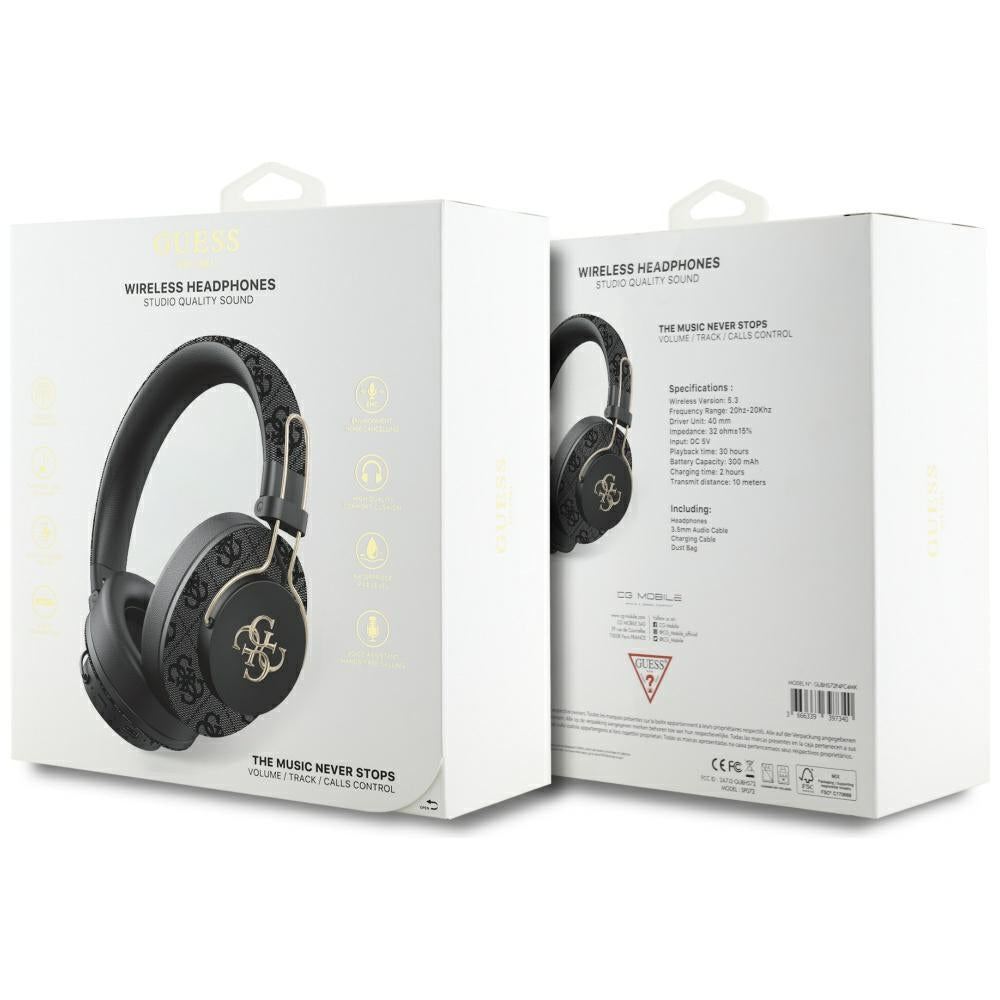 Handsfree Bluetooth Guess 4G Metal Logo, A2DP, Svart