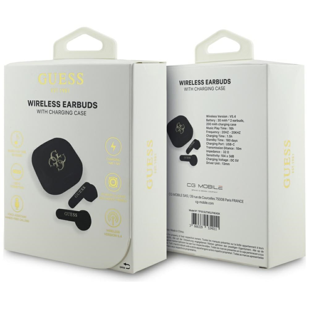 Handsfree Bluetooth Guess 4G Metal Logo, TWS, Hvit
