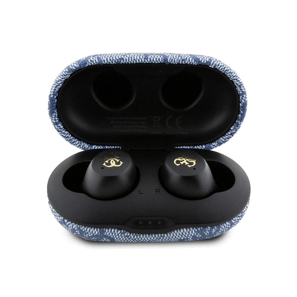 Handsfree Bluetooth Guess 4G Metal, TWS, Blå