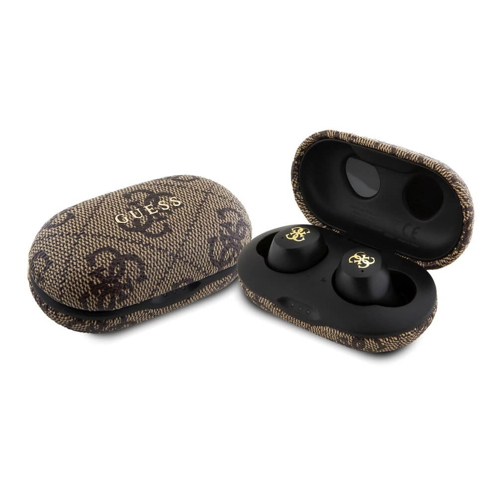 Handsfree Bluetooth Guess 4G Metal, TWS, Brun